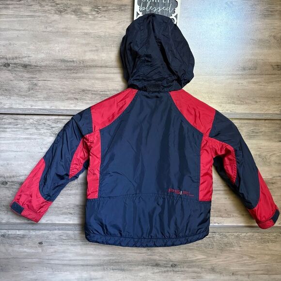 Polo by Ralph Lauren Red & Navy Blue Zip Front Jacket Optional Hood toddler 3T - Picture 3 of 15